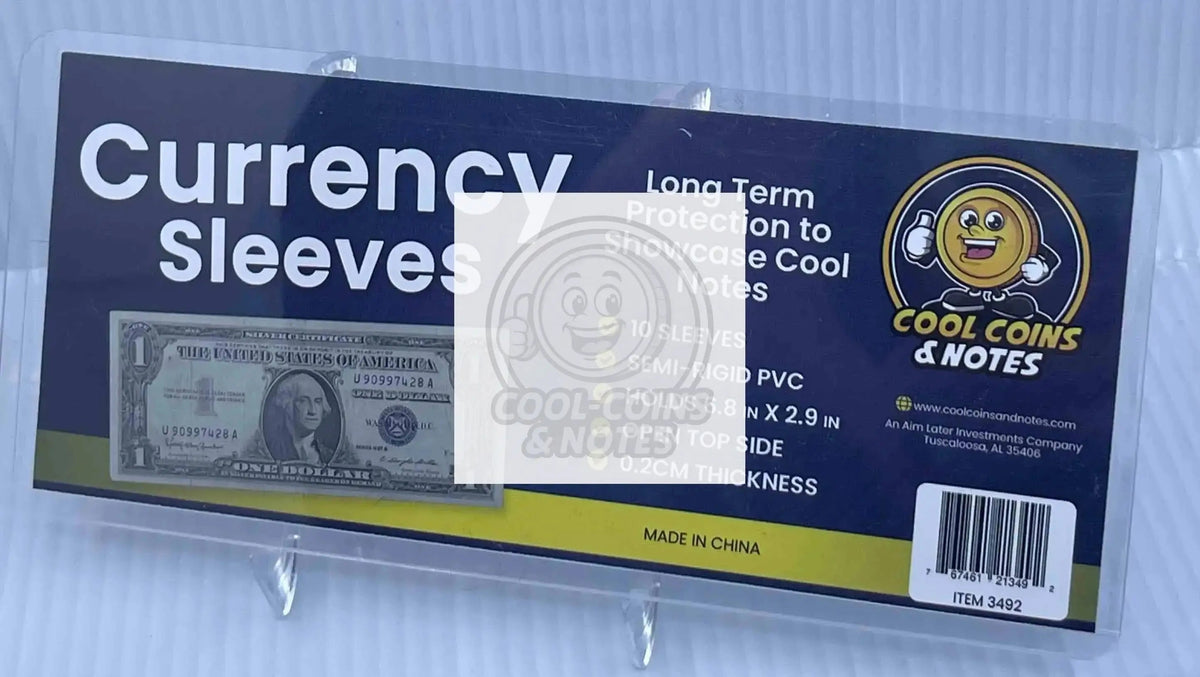 50 Banknote Currency Sleeves Rigid US Dollar Modern Size US Topload Holders Note Cool Coins & Notes