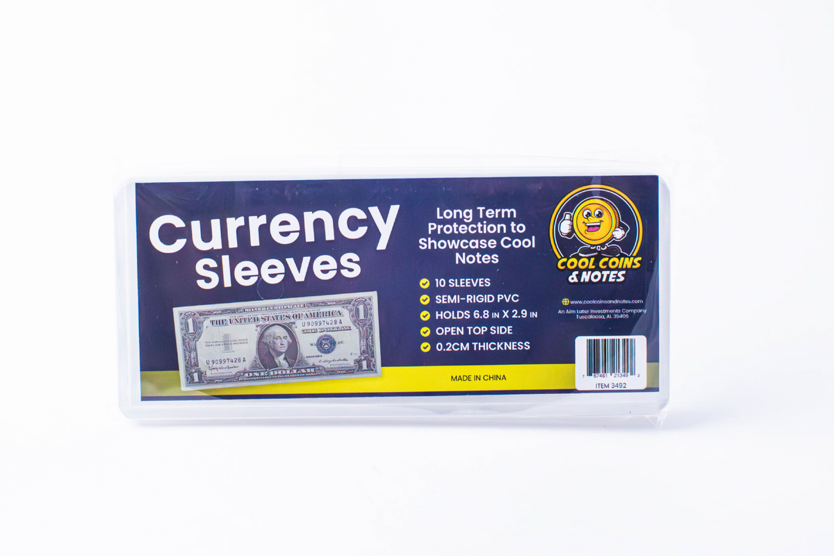 50 Banknote Currency Sleeves Rigid US Dollar Modern Size US Topload Holders Note Cool Coins & Notes