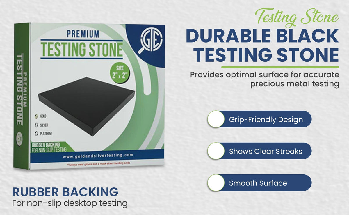 JSP Gold Silver Jewelry Metals Testing Acid 10k 14k 18k Kit + Scratch Test Stone