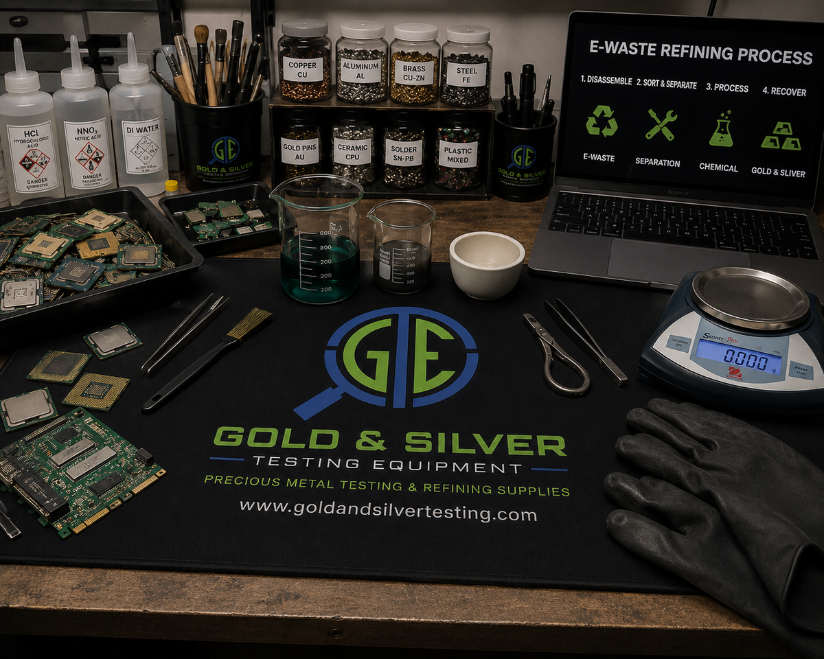 GTE Gold Refining Workstation Mat XL Bench & Desktop Protection Pad