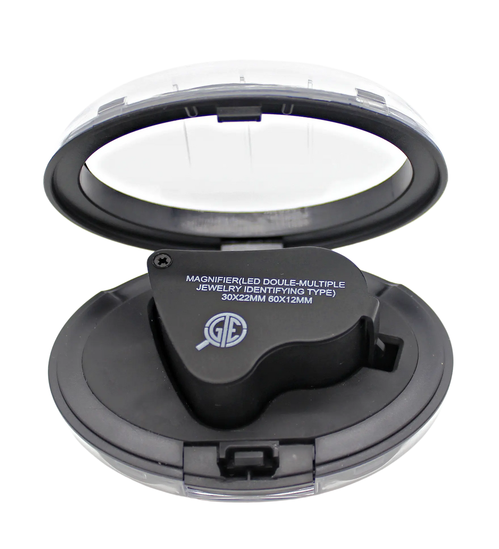 GTE 30X 60X Illuminated Jewelers Eye Loupe Foldable Magnifier Bright LED Light