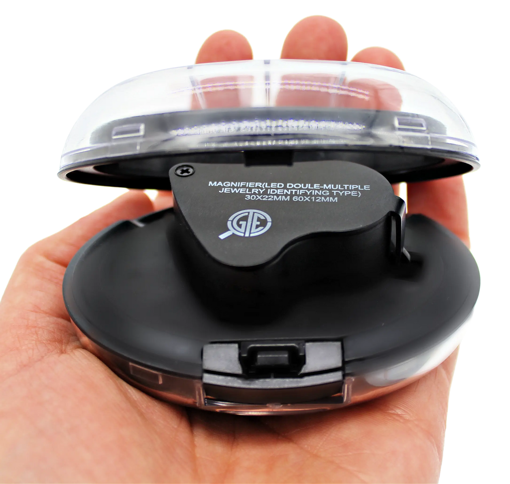 GTE 30X 60X Illuminated Jewelers Eye Loupe Foldable Magnifier Bright LED Light