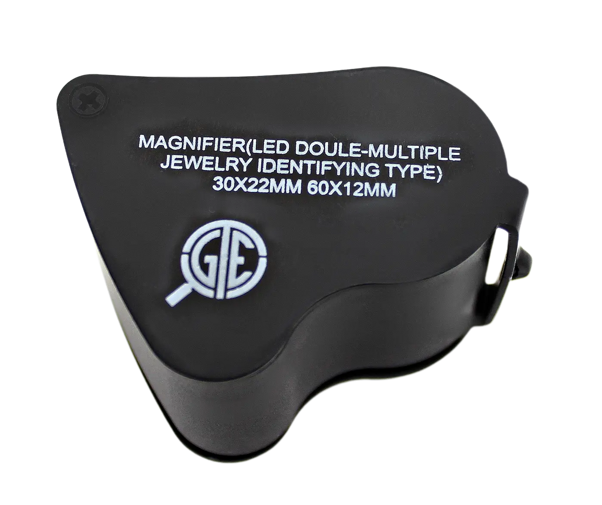 GTE 30X 60X Illuminated Jewelers Eye Loupe Foldable Magnifier Bright LED Light