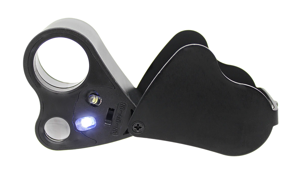 GTE 30X 60X Illuminated Jewelers Eye Loupe Foldable Magnifier Bright LED Light