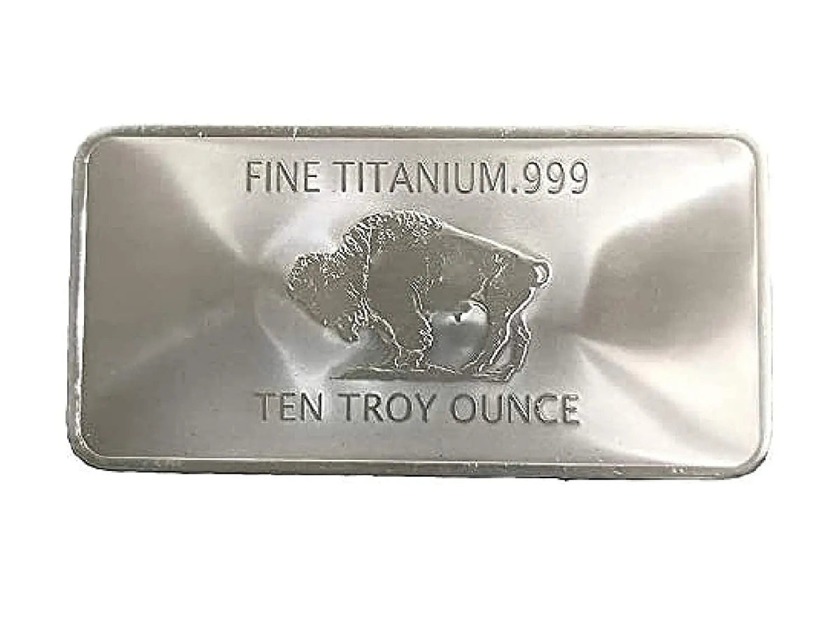 10 Ounce OZ 999 Fine Solid Titanium Precious Metal American Buffalo Bar Ingot Bullion Ti Element Chemistry Proof Mint Coin