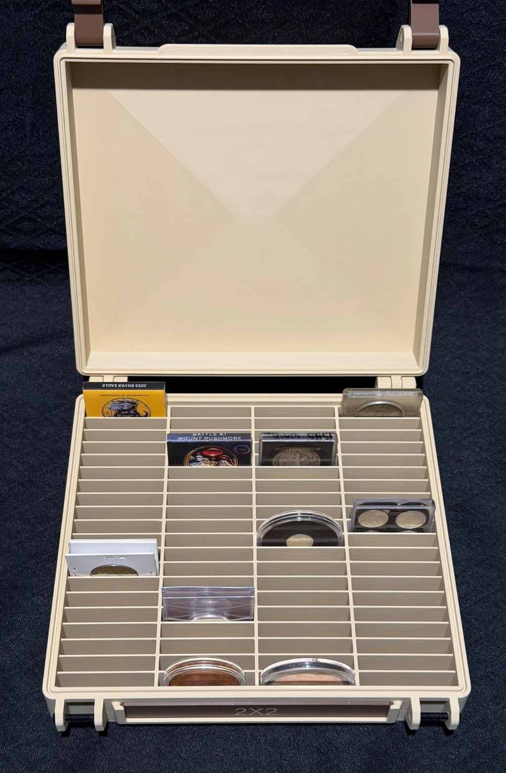 Storage Box Holds 80X 1, 5, 10 Gram Geiger Silver/Gold Bars In Assay/ 2X2 Flips