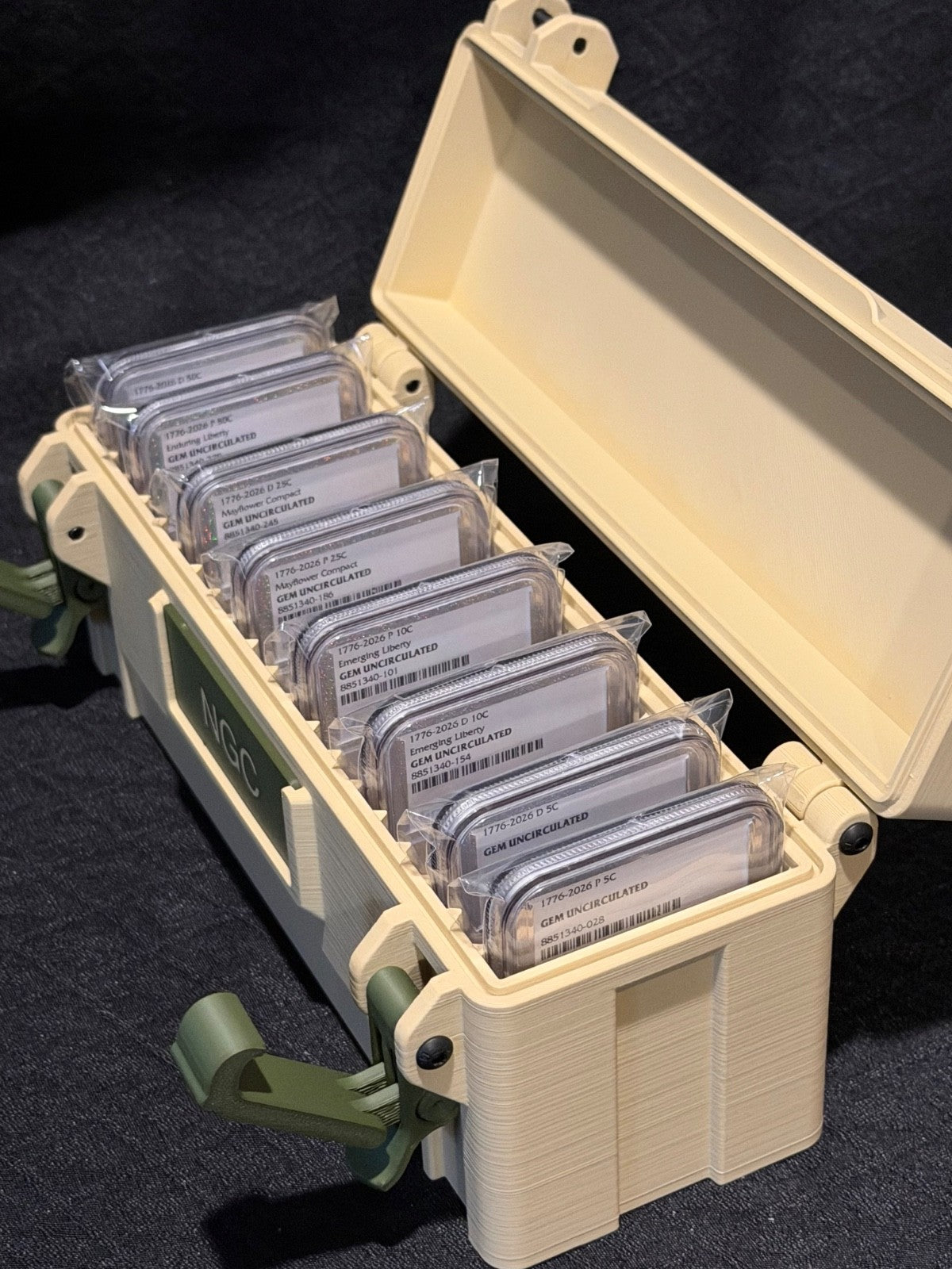 1776-2026 8-Coin NGC Gem Unc Set P&D 50C 25C 10C 5C With 20-Slot NGC Storage Box