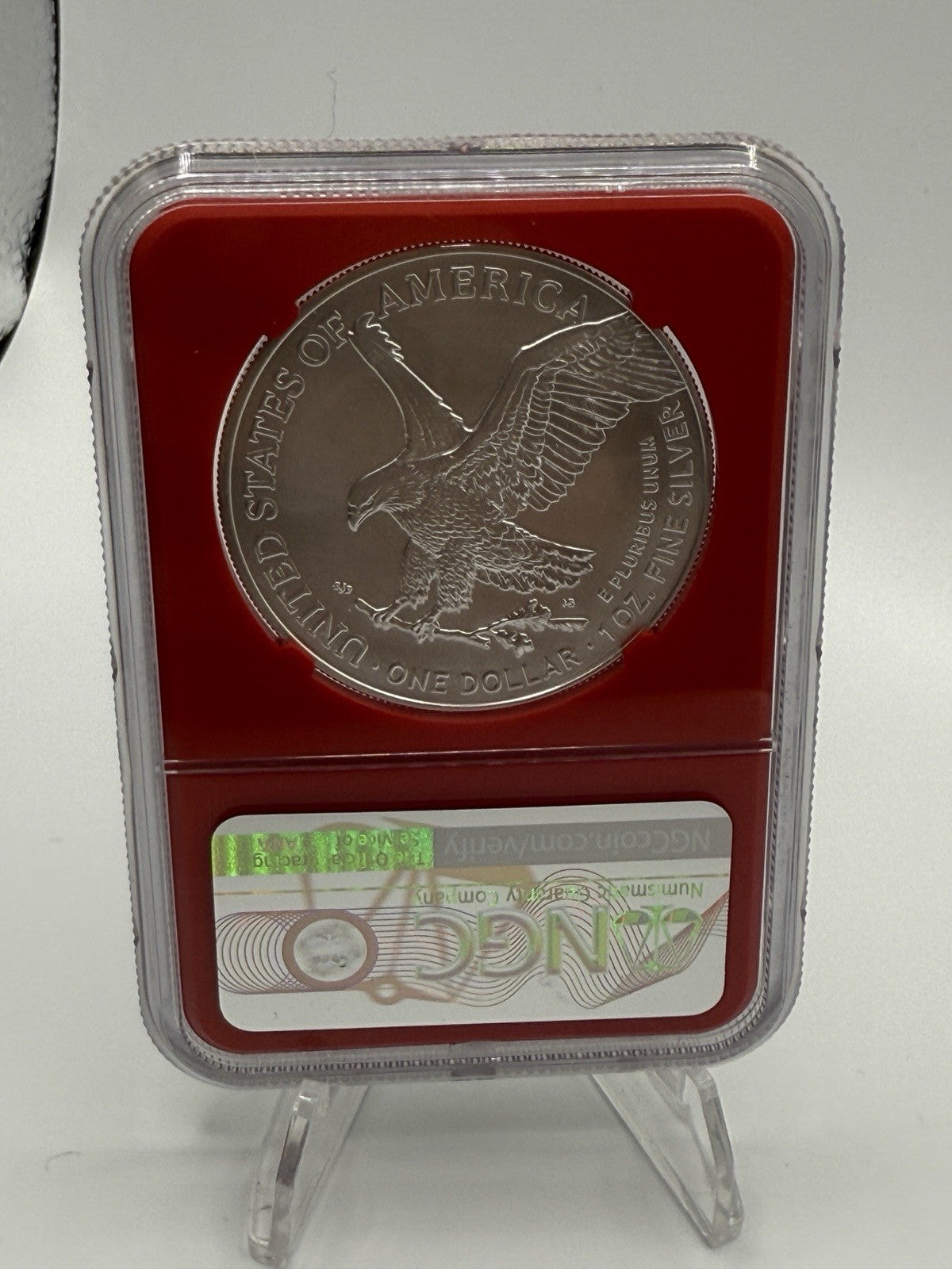 2023 American Silver Eagle MS70 NGC Red Core Amac label