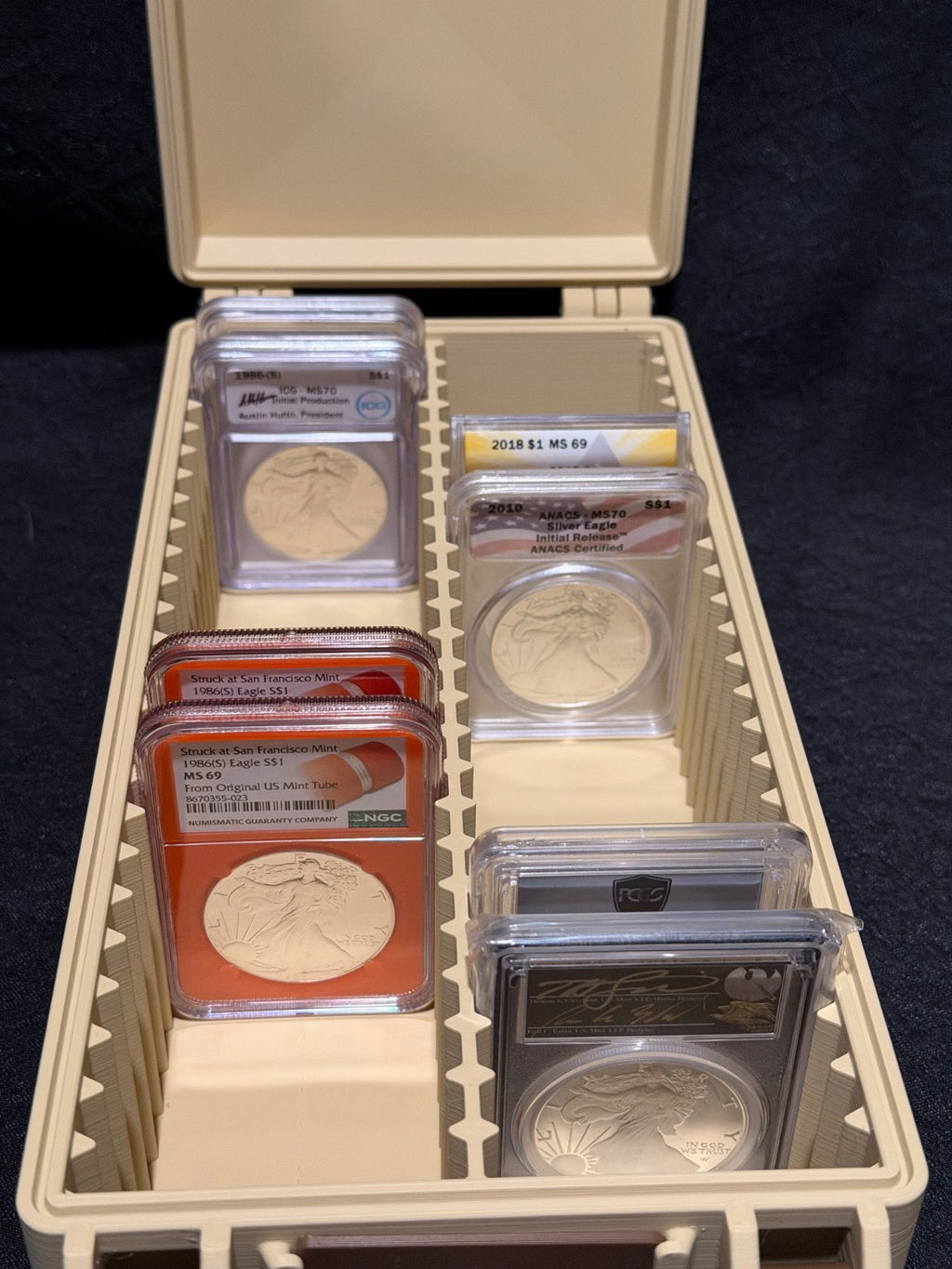 50 Spot Slab Storage Box NGC / PCGS / IGC Container Custom 3D Printed Box