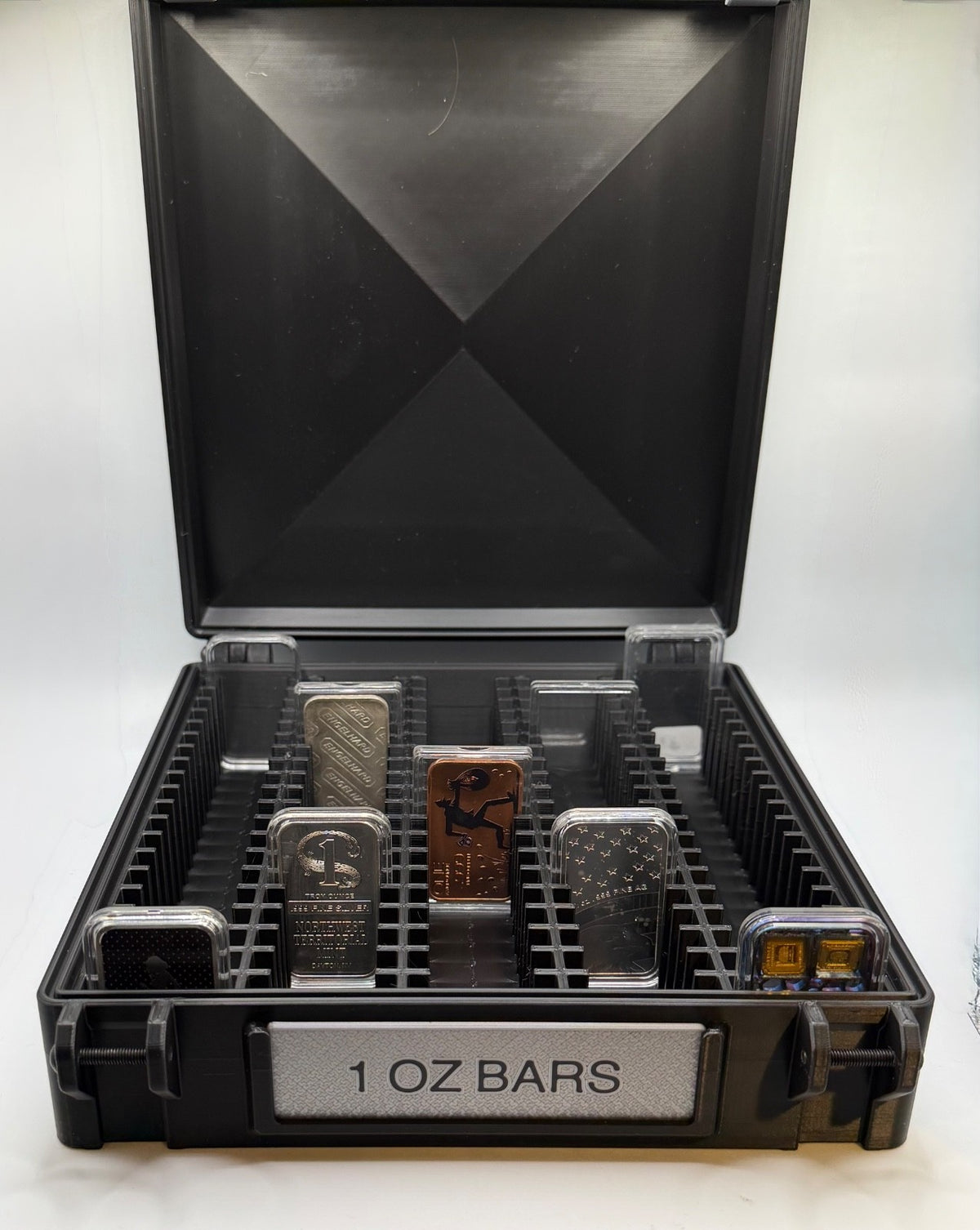 1 OZ Bar  Storage Box Holds 100- 1 Oz Silver Bars In Capsules