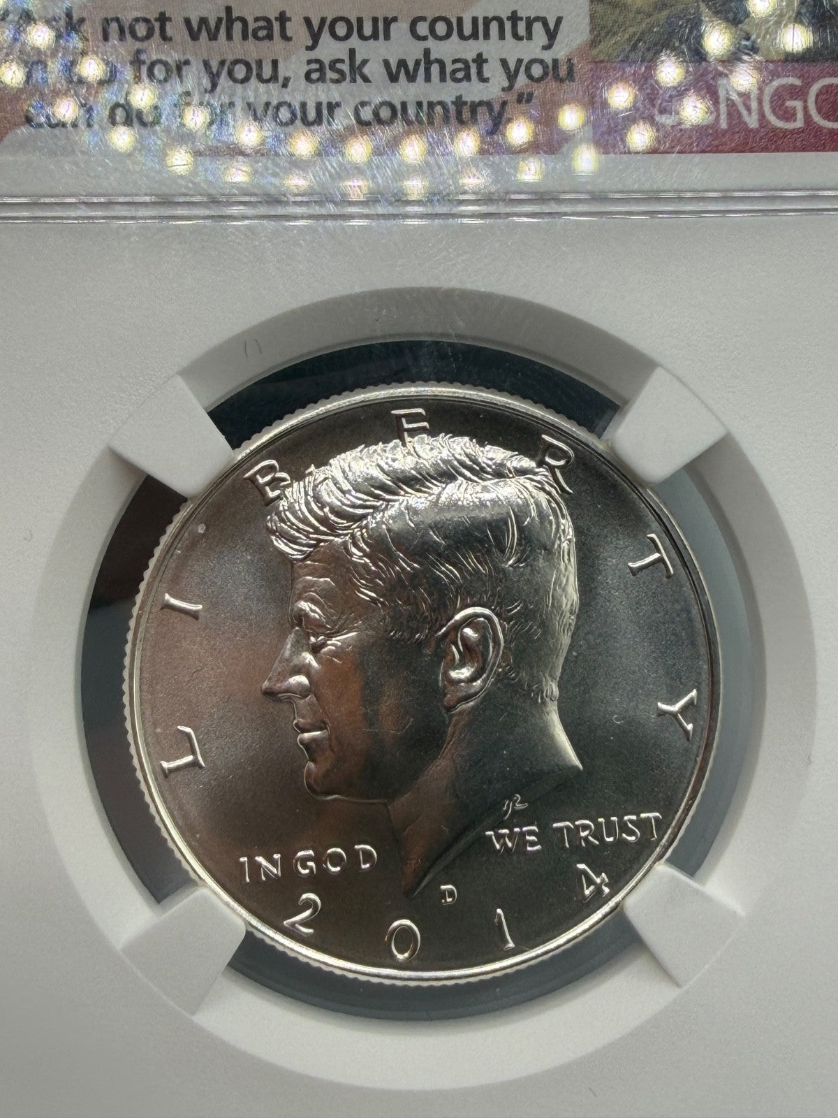 2014-D Kennedy Silver Half NGC SP69 High Relief 50th Anniversary