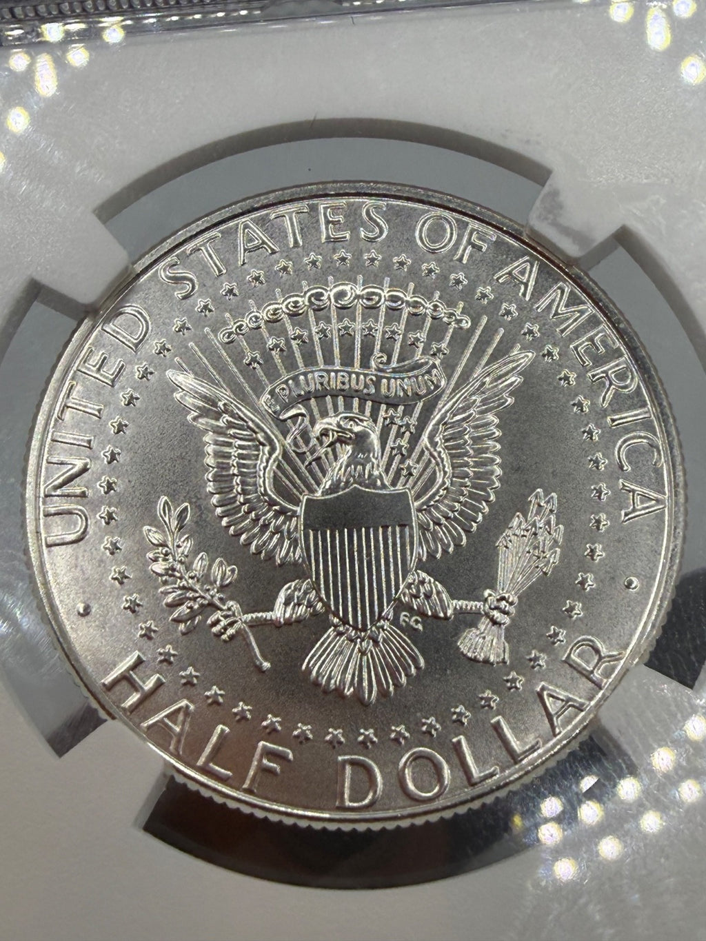 2014-D Kennedy Silver Half NGC SP69 High Relief 50th Anniversary