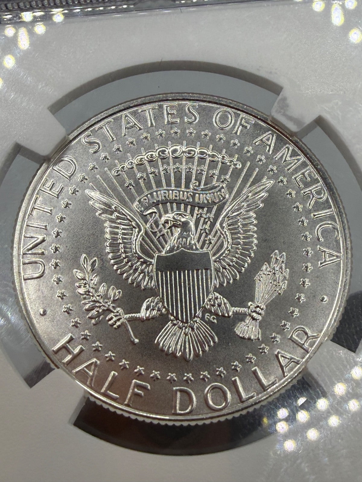 2014-D Kennedy Silver Half NGC SP69 High Relief 50th Anniversary