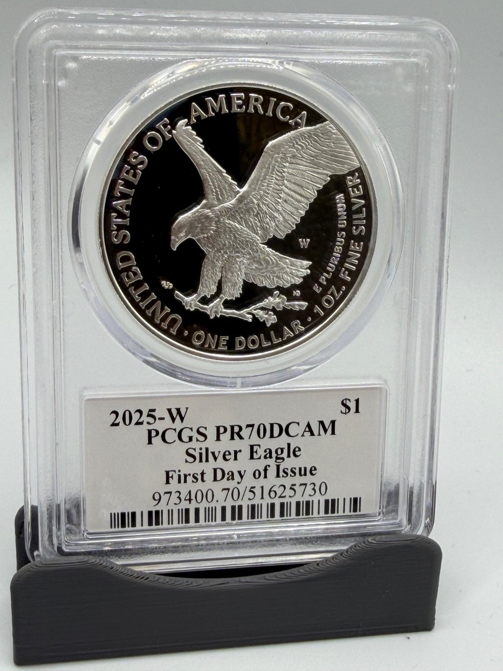 2025-W PCGS PR70DCAM Silver Eagle First Day Issue - Emily Damstra Signed