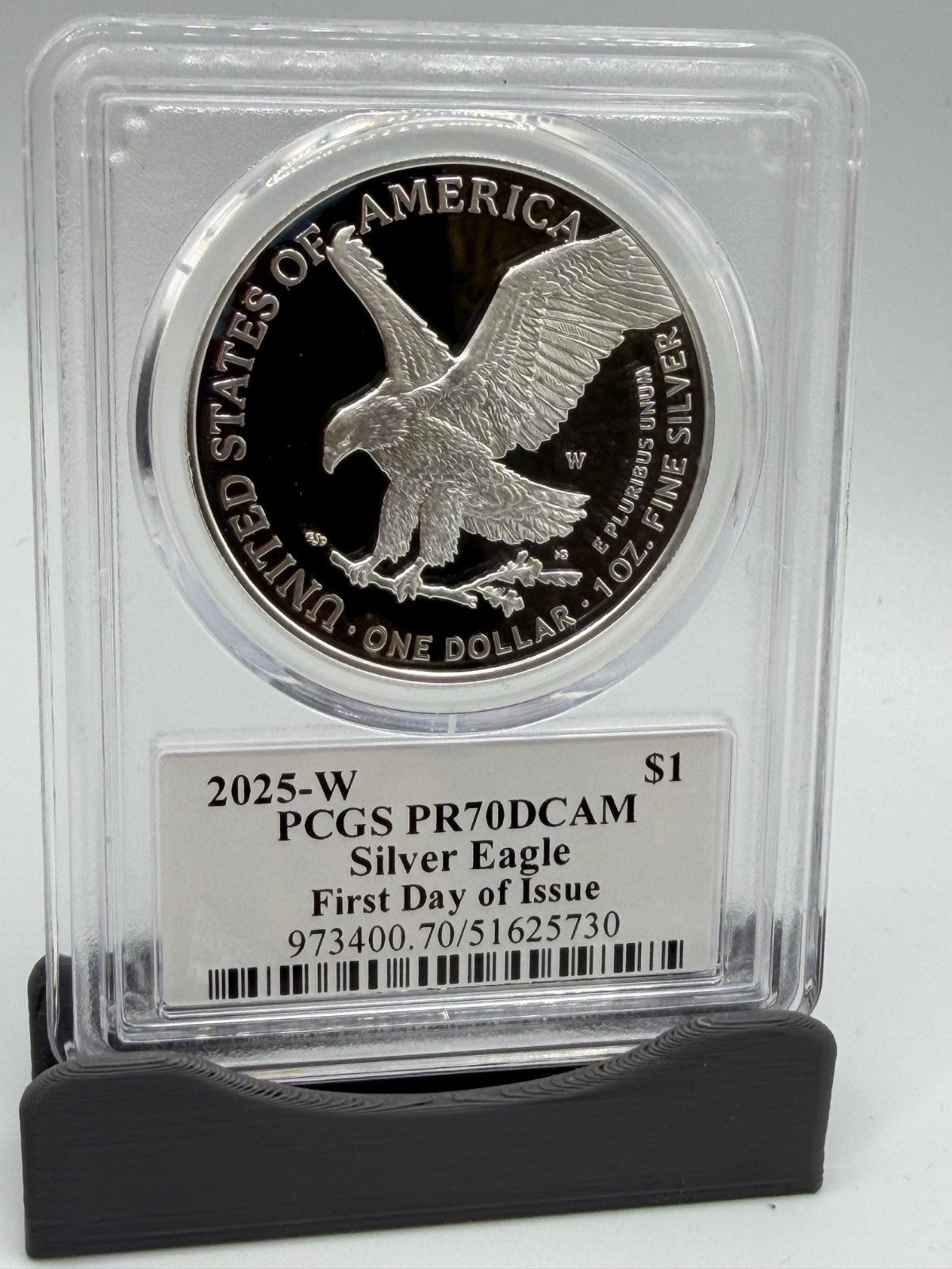2025-W PCGS PR70DCAM Silver Eagle First Day Issue - Emily Damstra Signed