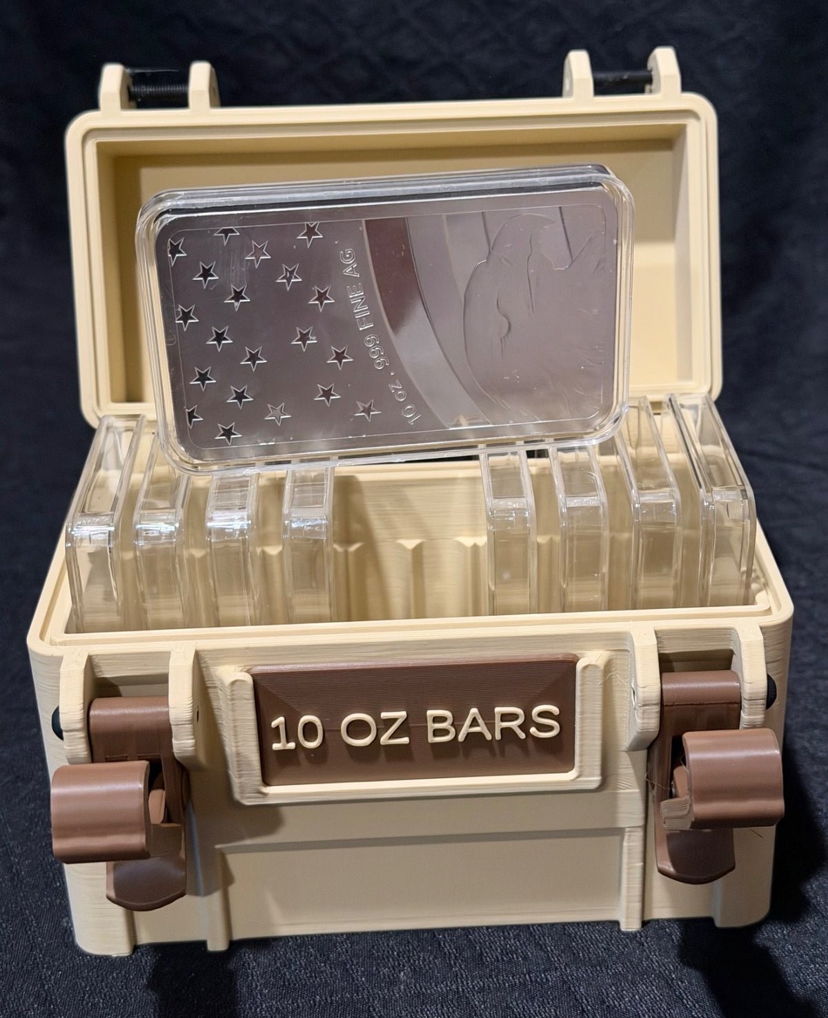 10 oz Silver Bar Capsule Storage Box Case Holds 10 Custom Air-Tite Direct Fit