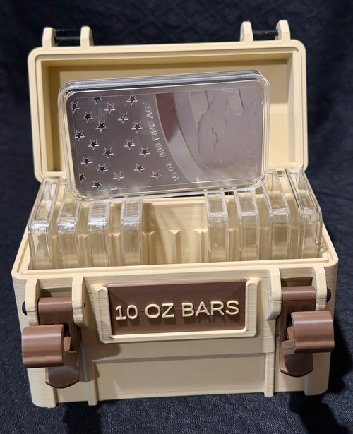 10 oz Silver Bar Capsule Storage Box Case Holds 10 Custom Air-Tite Direct Fit
