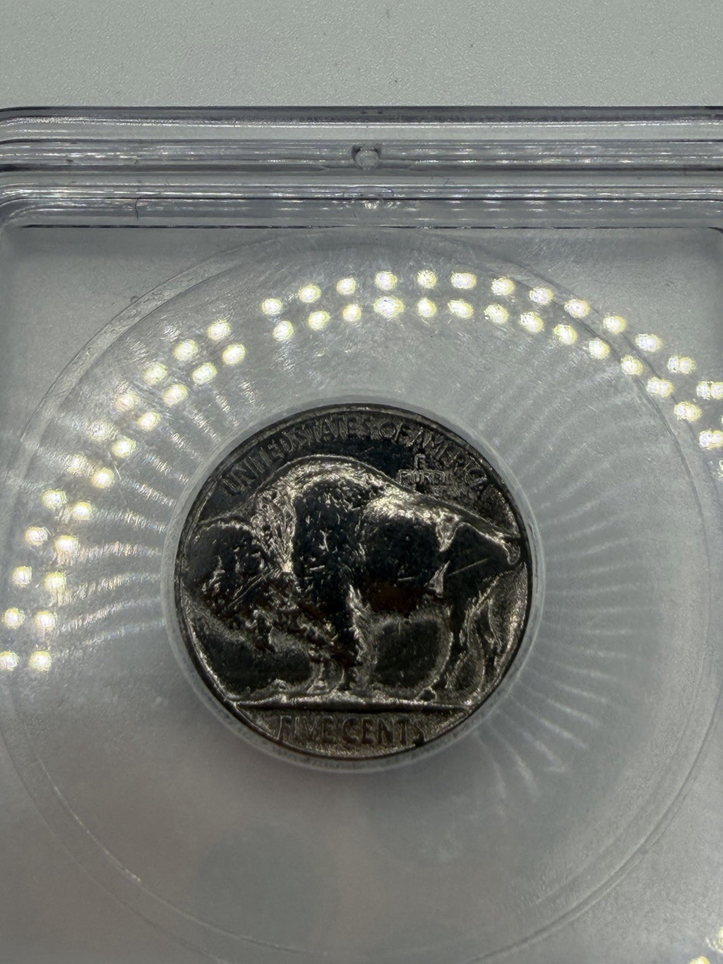 ICG Genuine Buffalo Nickel Black Ruthenium & Gold Plated 5C ND Slabbed