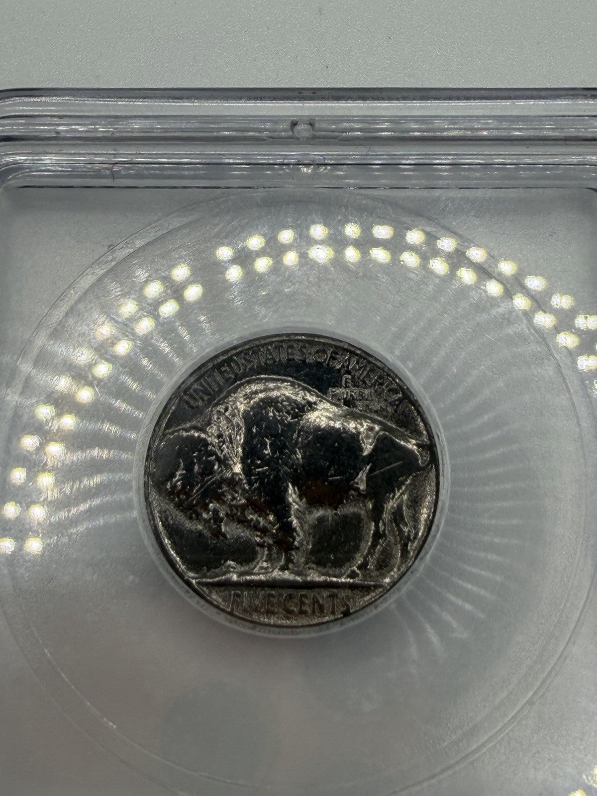 ICG Genuine Buffalo Nickel Black Ruthenium & Gold Plated 5C ND Slabbed