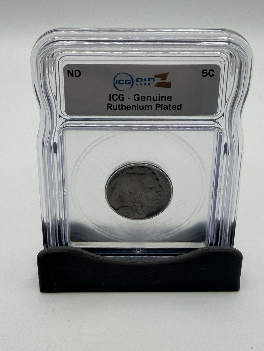 ICG Genuine Buffalo Nickel Black Ruthenium & Gold Plated 5C ND Slabbed