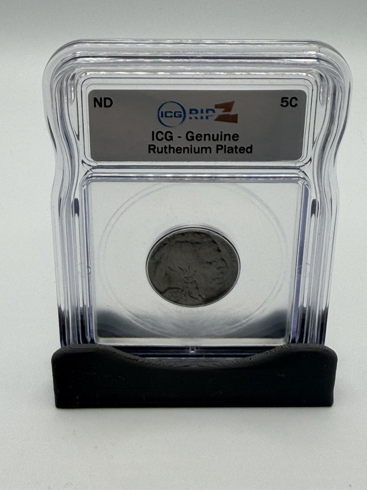 ICG Genuine Buffalo Nickel Black Ruthenium & Gold Plated 5C ND Slabbed