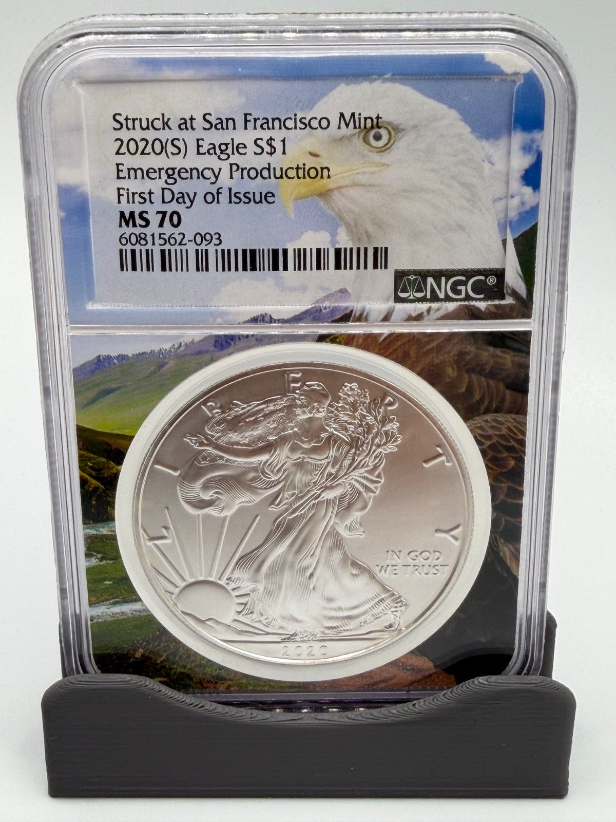 2020(S) Struck at San Francisco Mint American Silver Eagle NGC MS 70