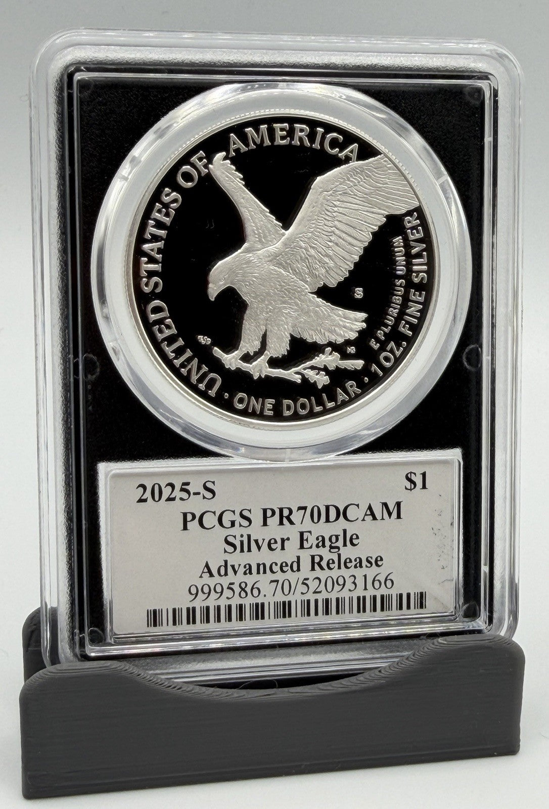 2025 S PROOF SILVER EAGLE PCGS PR70 DCAM ADVANCED RELEASE CLEVELAND & BALAN