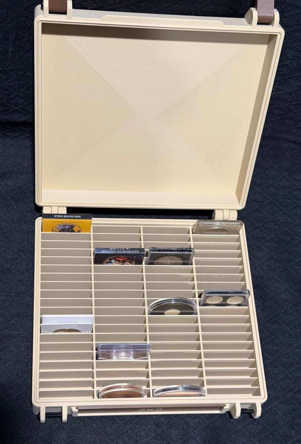 Storage Box Holds 80X 1, 5, 10 Gram Geiger Silver/Gold Bars In Assay/ 2X2 Flips