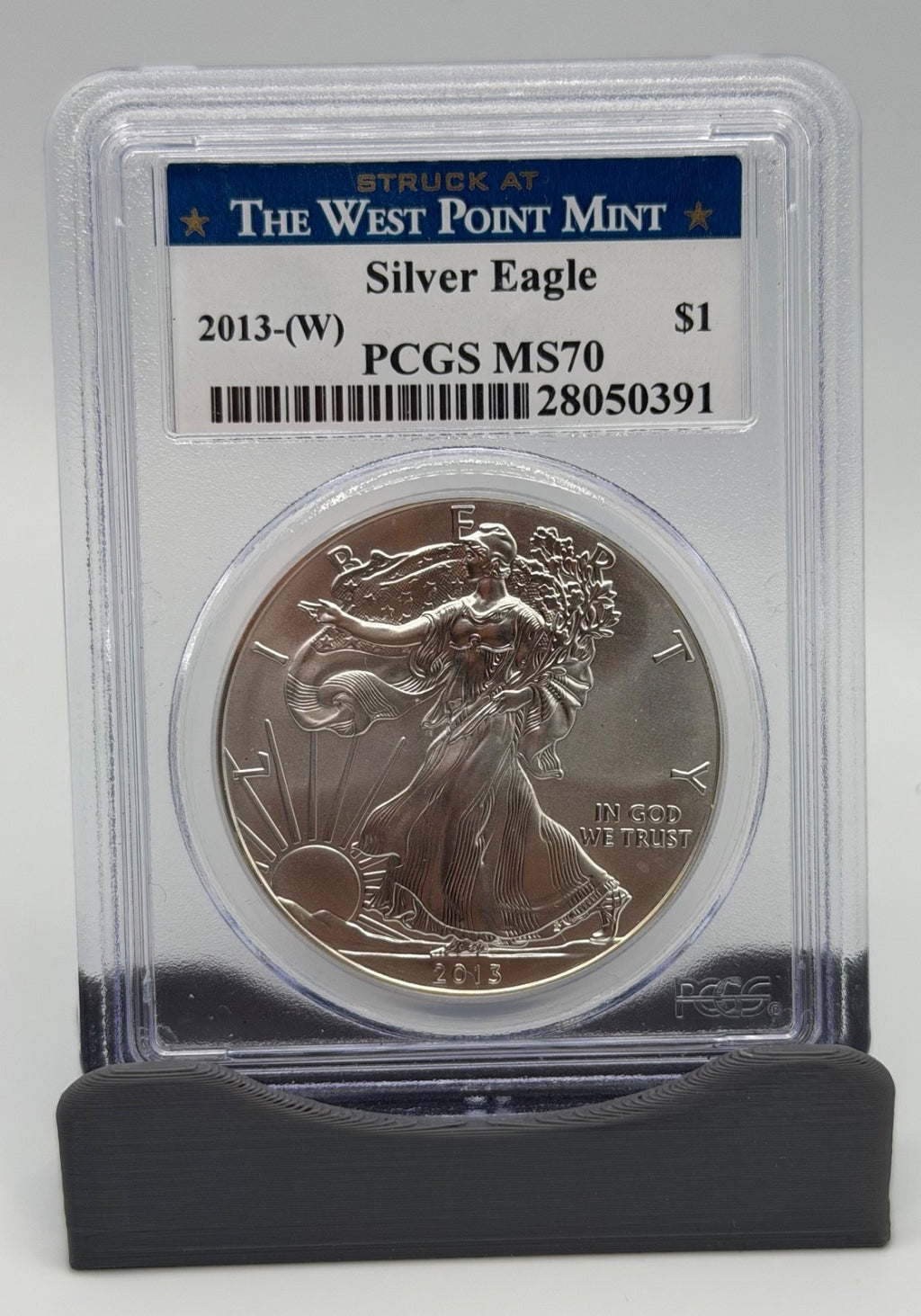 Struck at The West Point Mint Silver Eagle 2013-(W) $1 PCGS MS70 Coin