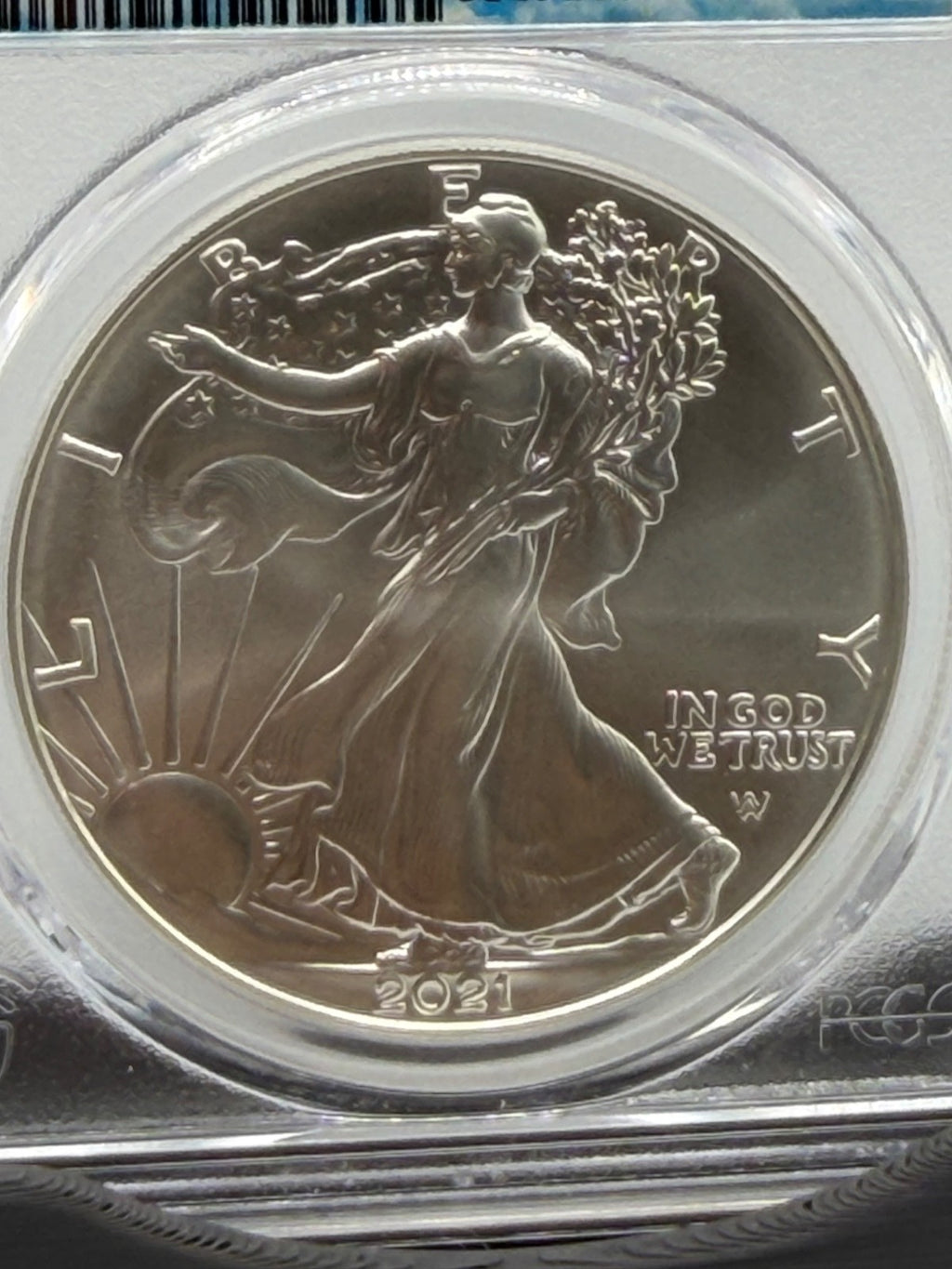 2021 $1 Silver Eagle Type 2 PCGS MS70 First Strike 35th Anniversary Label