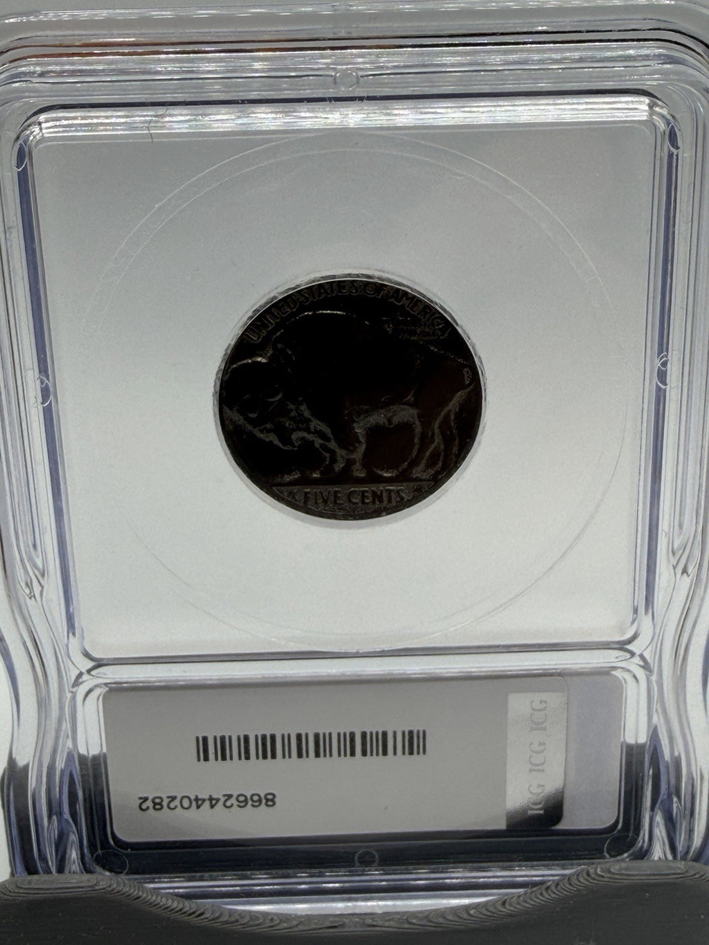 ICG Genuine Buffalo Nickel Black Ruthenium & Gold Plated 5C ND Slabbed